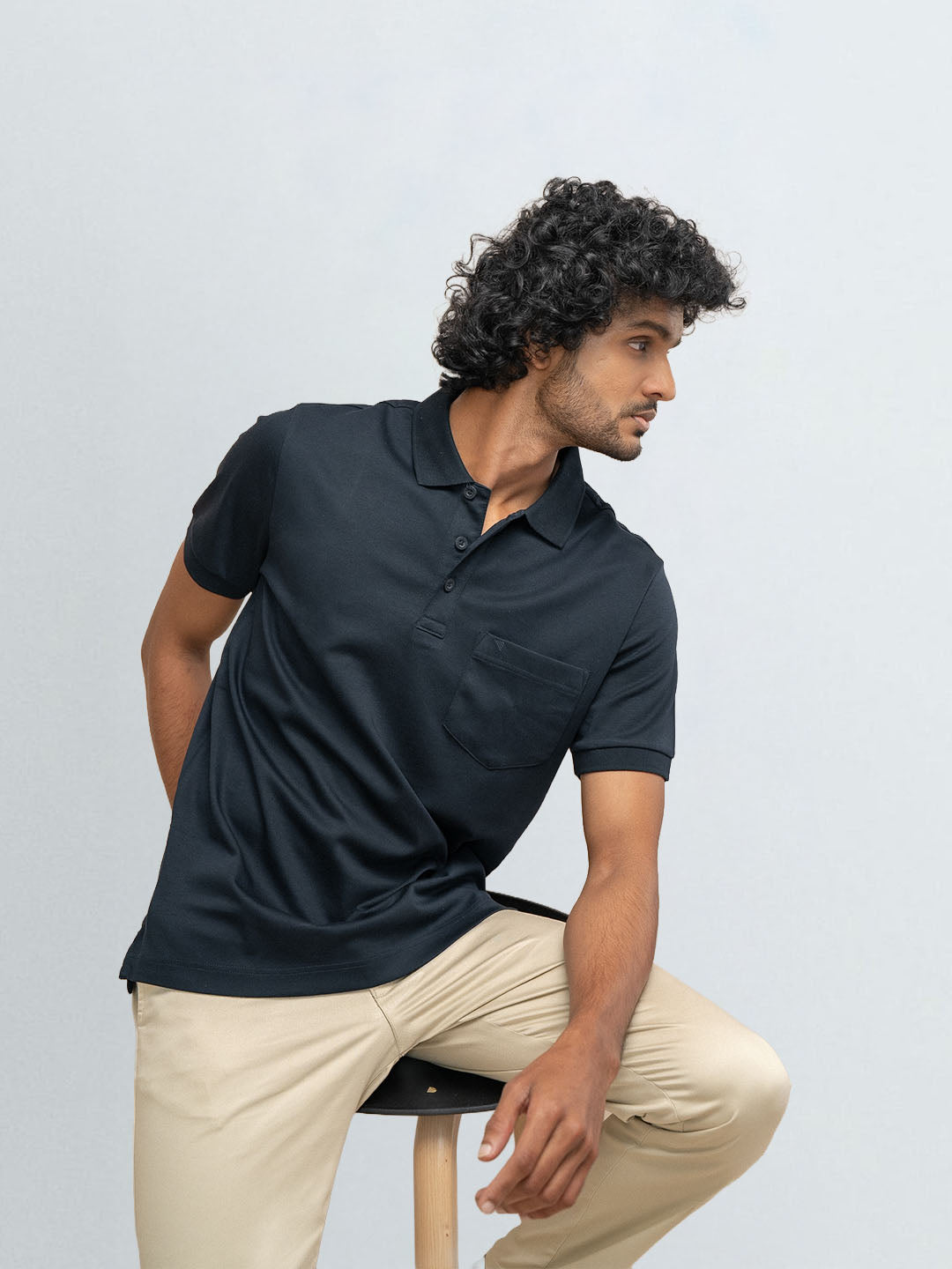 Men's Extra Long Staple Cotton Polo Navy
