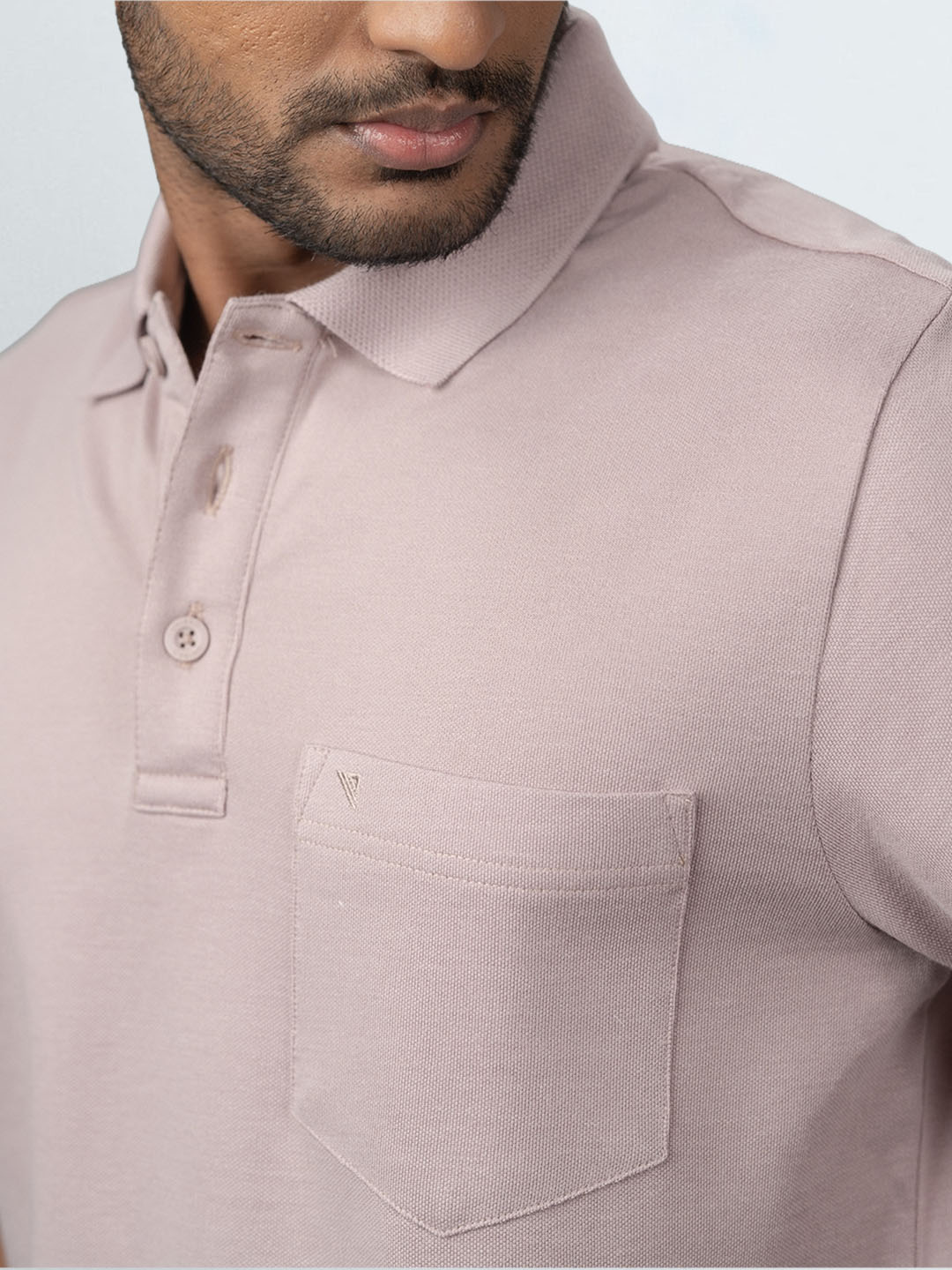 Men's Cotton Rich Pique Polo Silver Berry