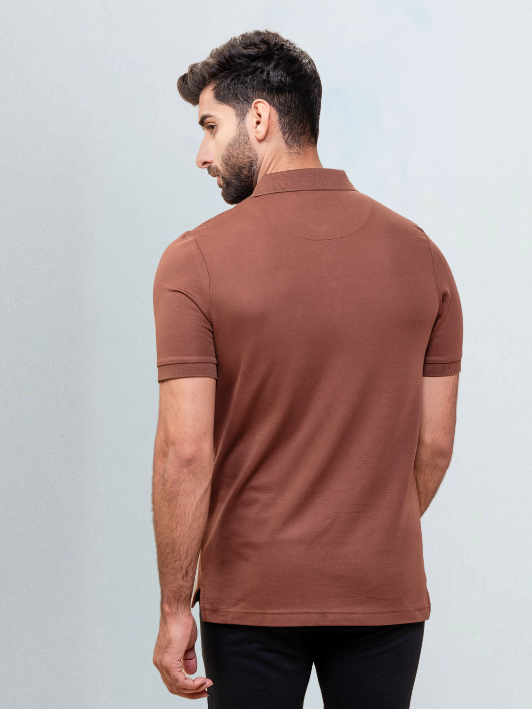Men's Extra Long Staple Cotton Polo Rust Brown