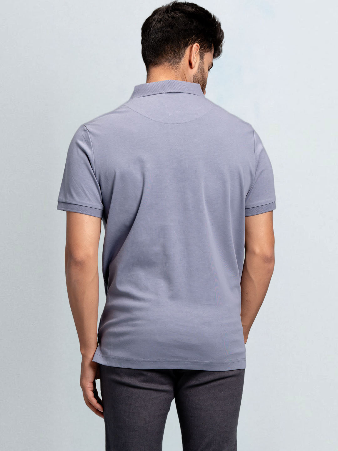 Men's Extra Long Staple Cotton Polo Amethyst Grey
