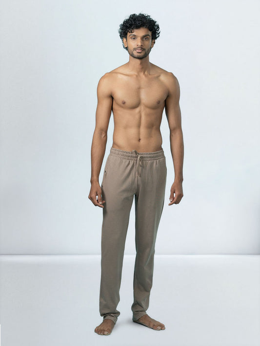 Men's Cotton Rich Regular Fit Track Taupe Brown