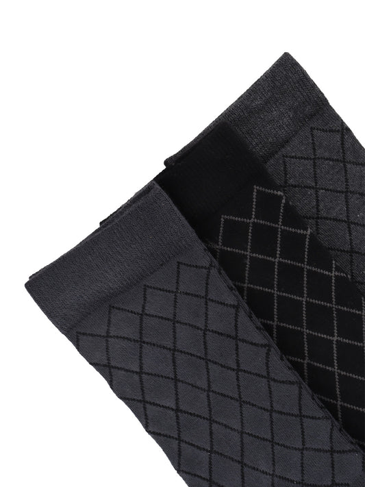 Bamboo Assorted Formal Full Length Diamond Designed Socks FFD5
