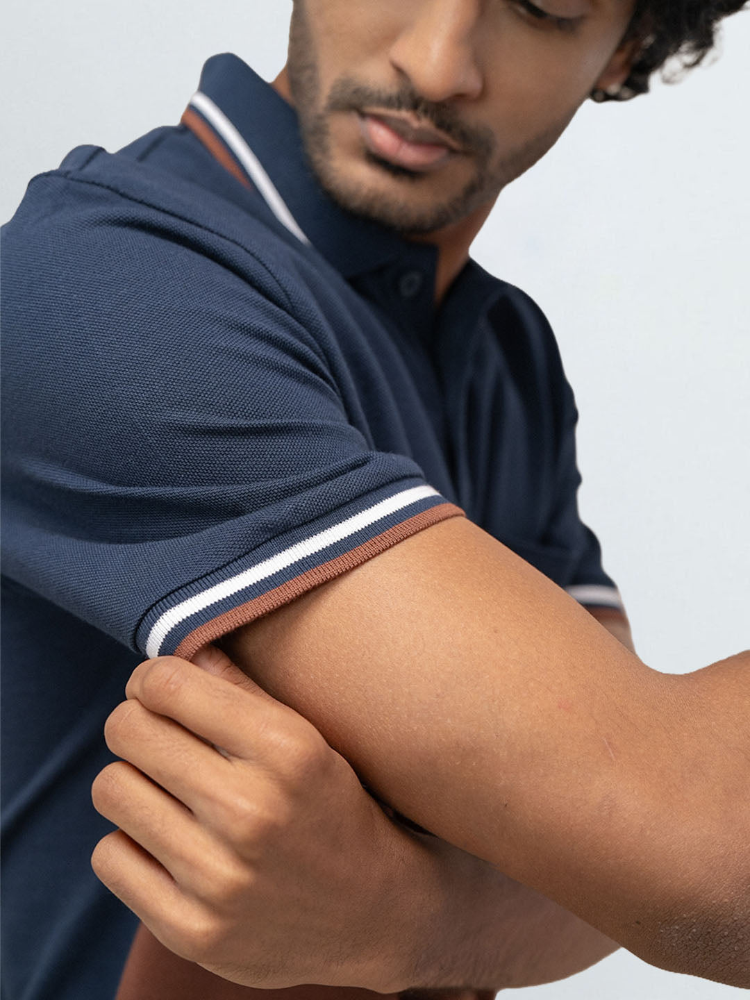 Men's Stripper Cotton Rich Polo Brunette