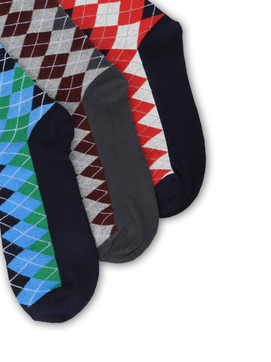Bamboo Assorted Formal Full Length Checks Designed Socks FFD3