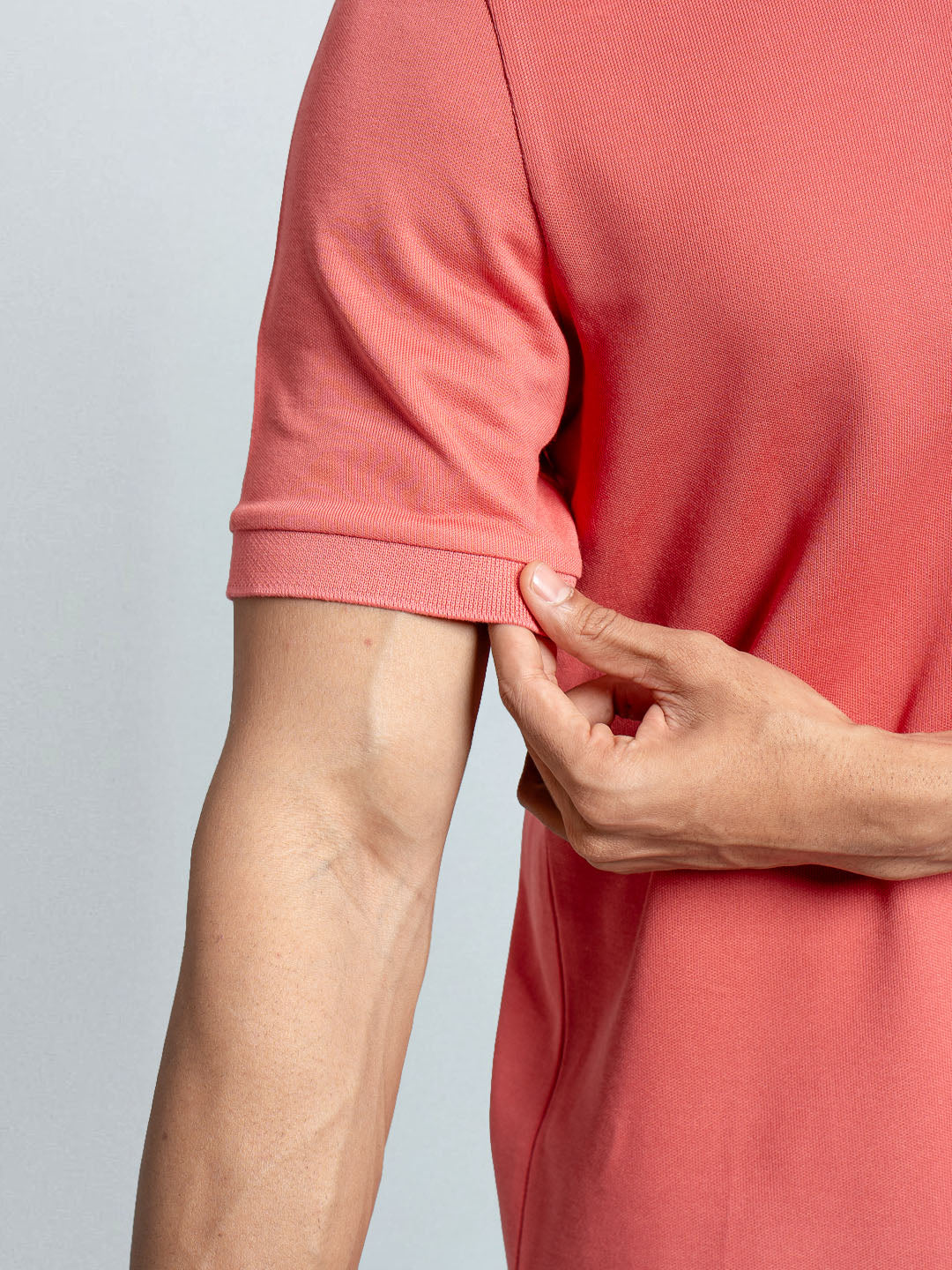 Men's Cotton Rich Pique Polo Coral