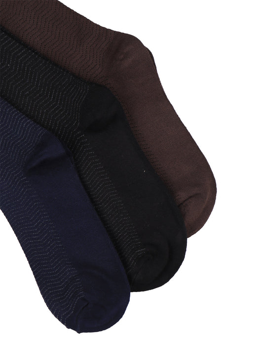 Bamboo Assorted Formal Full Length Stripes Designed Socks FFD4