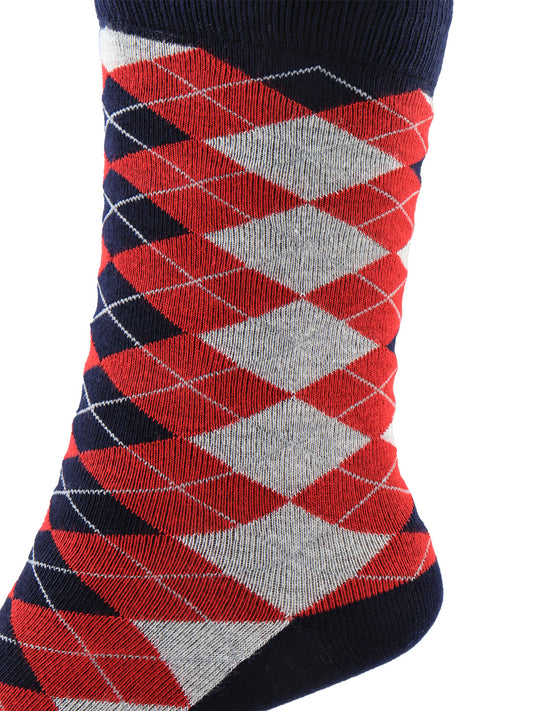 Bamboo Assorted Formal Full Length Checks Designed Socks FFD3