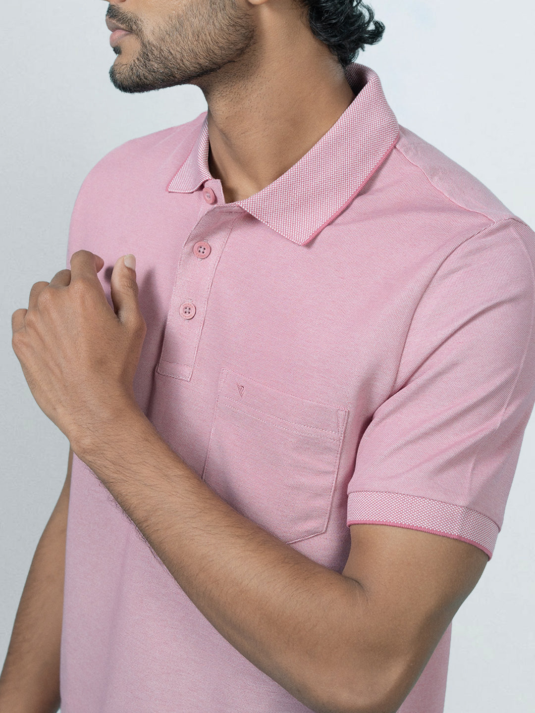 Men's Cotton Rich Pique Polo Heather Rose
