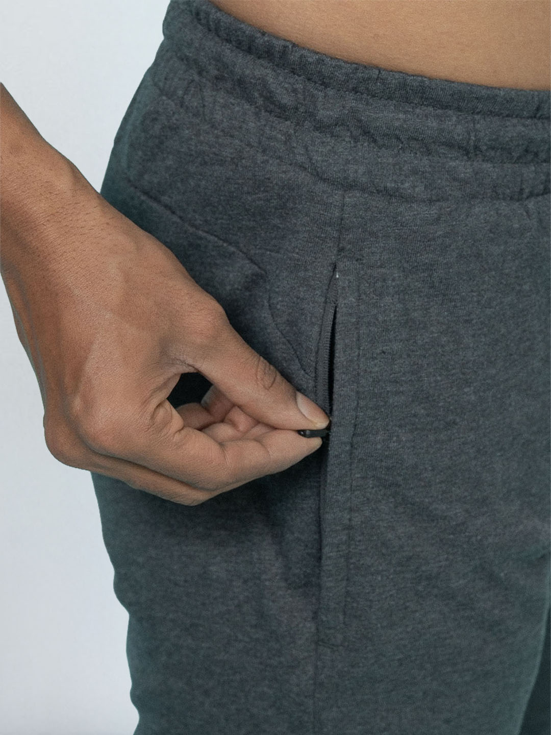 Men's Cotton Rich Slim Fit Track Charcoal Melange