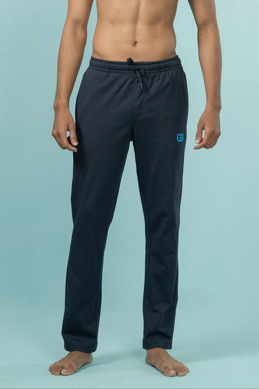 Men Combed Cotton Rich Agile Track Pant with Zipper Pockets Navy AGT4