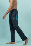 Men Combed Cotton Rich Agile Track Pant with Zipper Pockets Navy AGT4