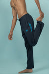 Men Combed Cotton Rich Agile Track Pant with Zipper Pockets Navy AGT4