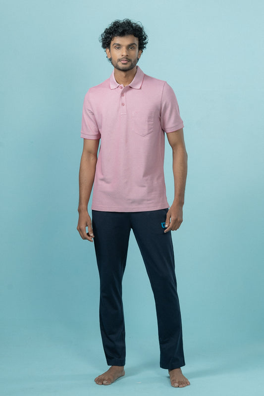 Mens Expert Polo Tshirt with Pocket Heather Rose EP44