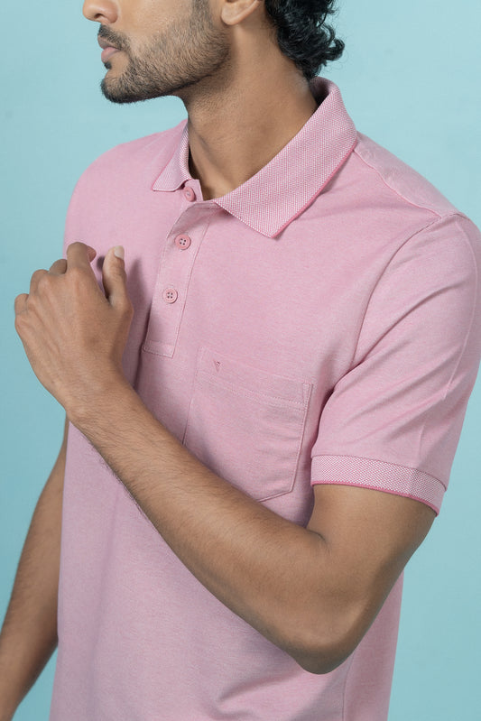 Mens Expert Polo Tshirt with Pocket Heather Rose EP44