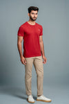 Men 100% Cotton Smart Fit Expert Tee Maroon ET6