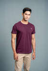 Men 100% Cotton Smart Fit Expert Tee Wine ET16