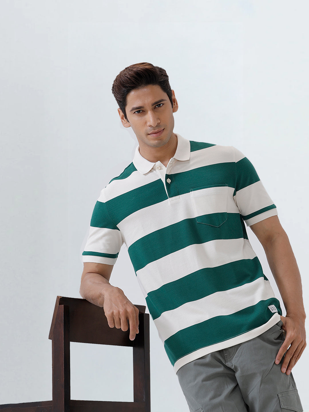 Men's Stripper Cotton Rich Polo Evergreen