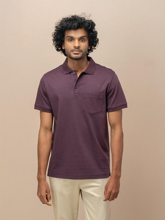 Men Extra Long Staple Cotton Smart Fit Apex Polo T-Shirt Grape AX8