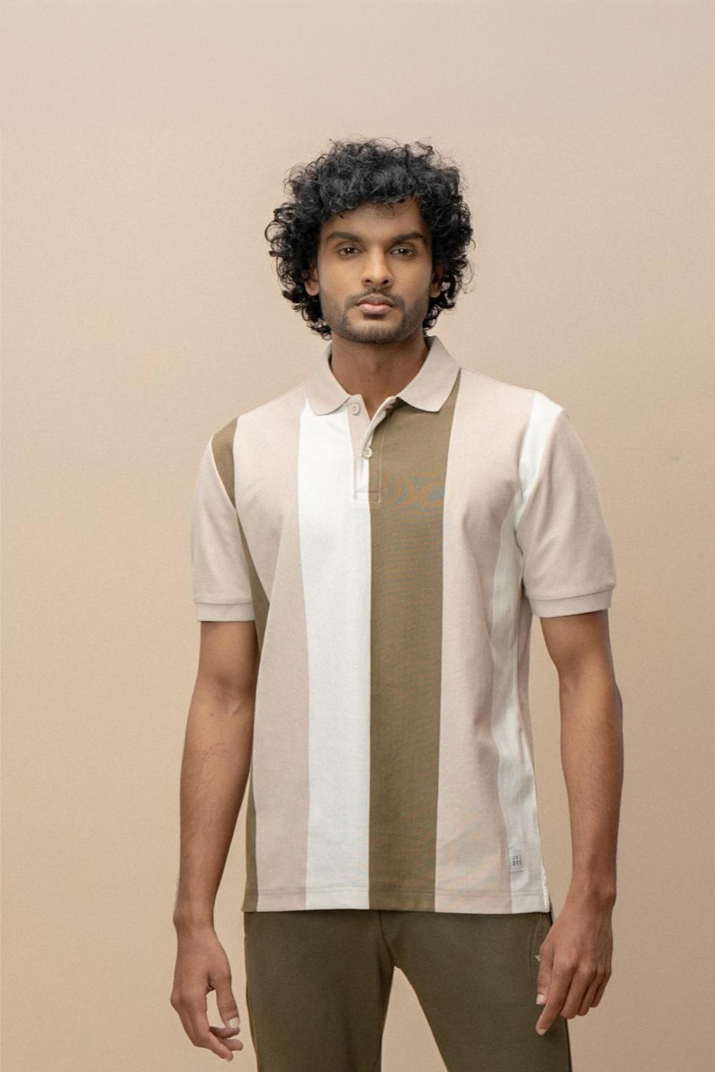 Men Smart Fit Engineered Polo T-Shirt Stone Gray EN29