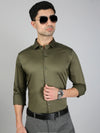 Men Stretch Cotton Shirt Olive Green FS32