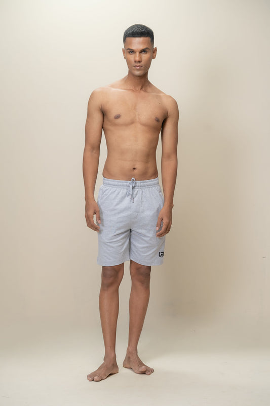 Men Combed Cotton Rich Agile Shorts Grey Melange AGS1