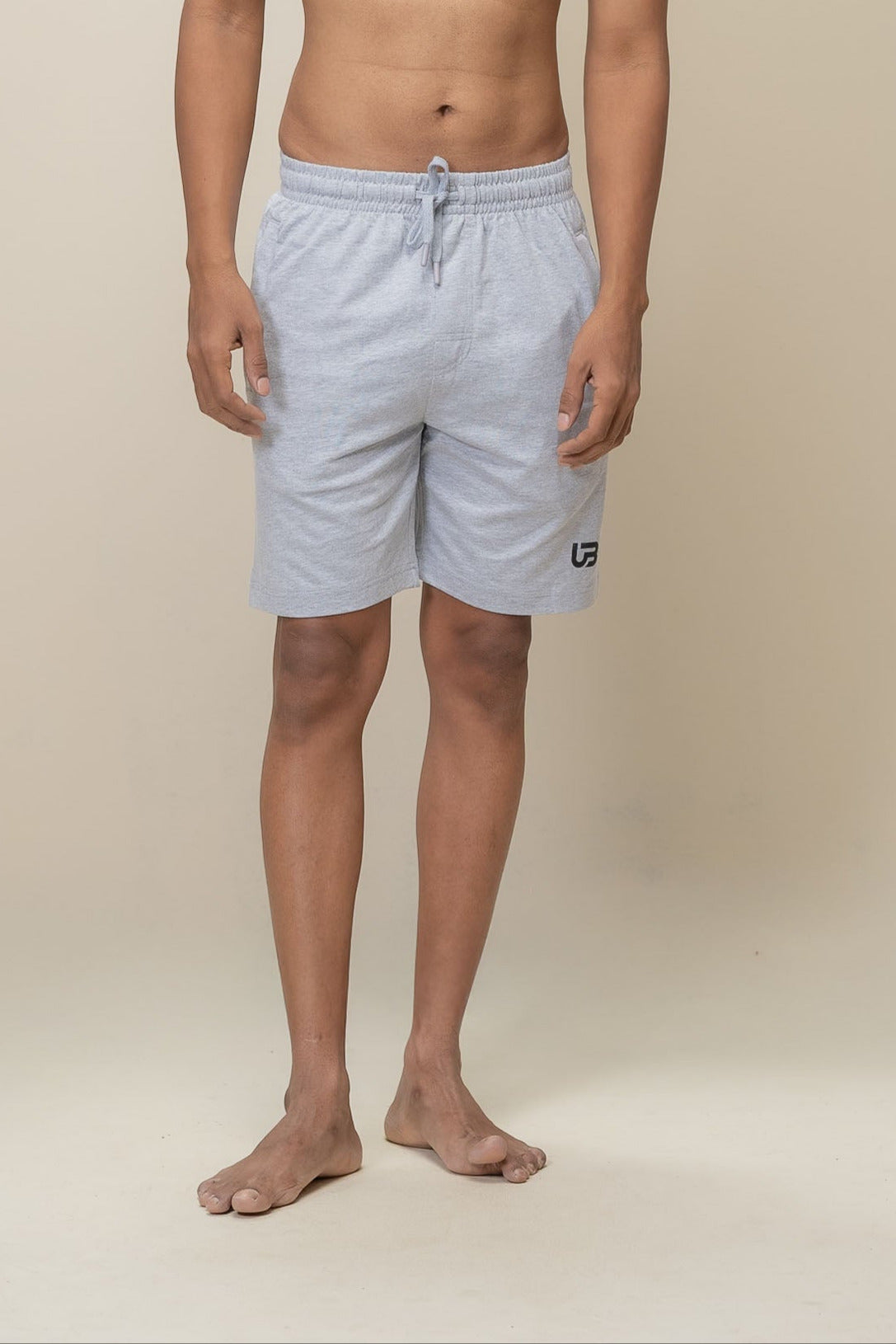 Men Combed Cotton Rich Agile Shorts Grey Melange AGS1