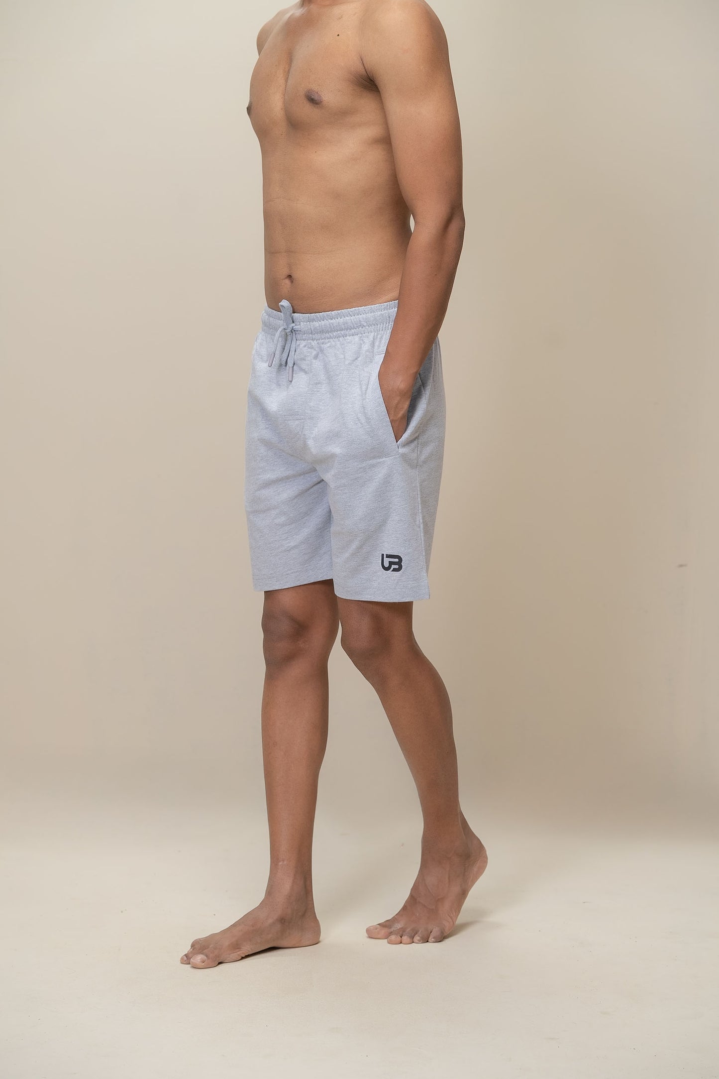 Men Combed Cotton Rich Agile Shorts Grey Melange AGS1