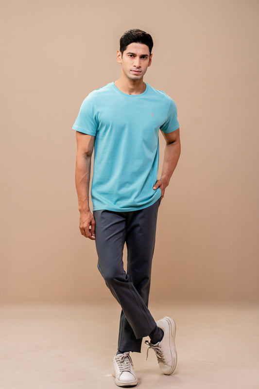 Men 100% Cotton Smart Fit Expert Tee Auqa ET26