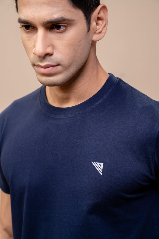 Men 100% Cotton Smart Fit Expert Tee Navy ET7