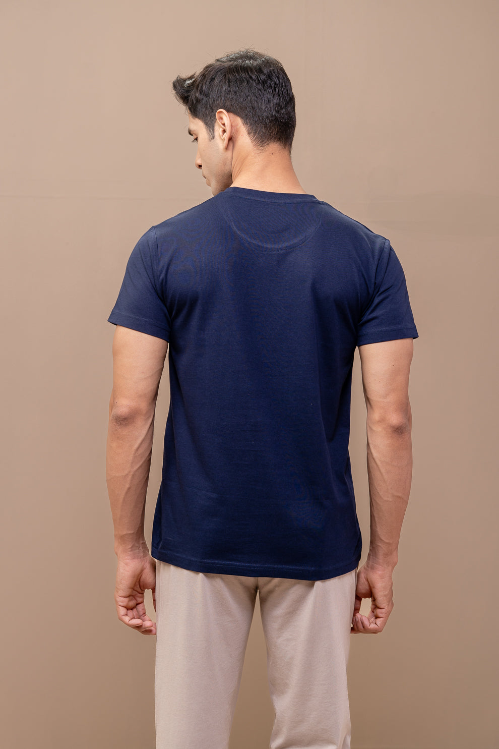Men 100% Cotton Smart Fit Expert Tee Navy ET7
