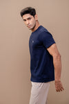 Men 100% Cotton Smart Fit Expert Tee Navy ET7