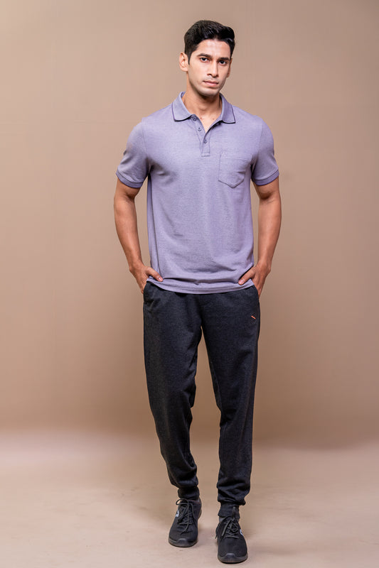 Men Expert Polo Tshirt with Pocket Violet EP42