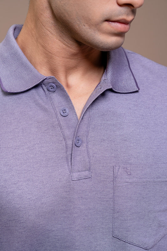 Men Expert Polo Tshirt with Pocket Violet EP42