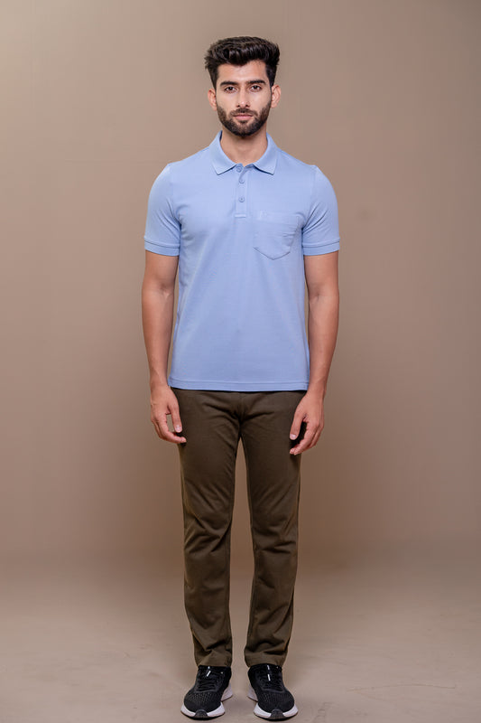 Men Expert Polo Tshirt with Pocket Blue EP34