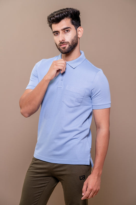 Men Expert Polo Tshirt with Pocket Blue EP34