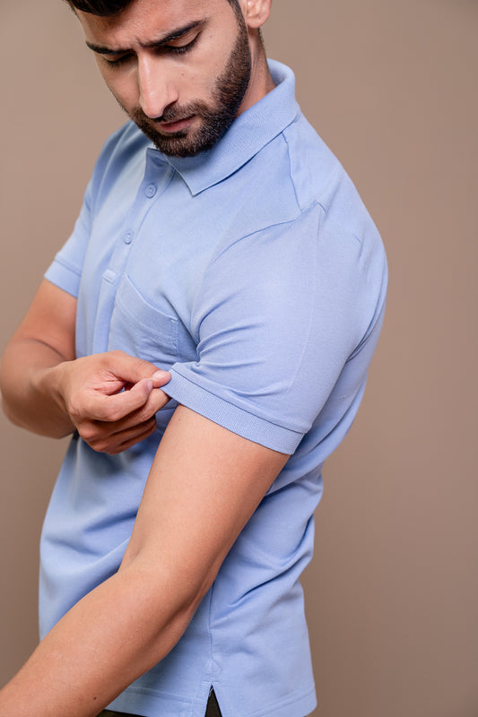 Men Expert Polo Tshirt with Pocket Blue EP34