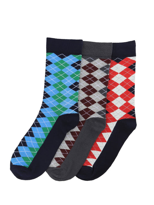 Bamboo Assorted Formal Full Length Checks Designed Socks FFD3