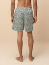 Men 100% Combed Cotton Green Woven Printed Boxer Long Shorts WB50