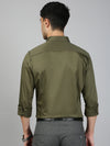 Men Stretch Cotton Shirt Olive Green FS32