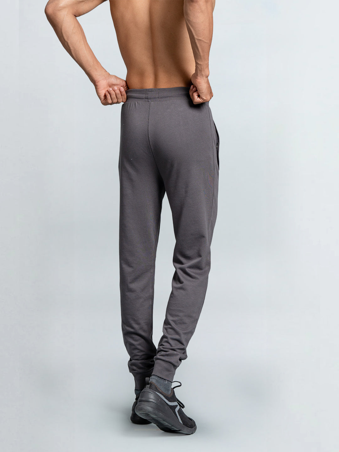 Men Combed Cotton Regular fit Jogger Dark Grey