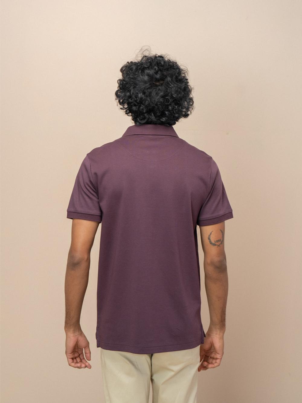 Men Extra Long Staple Cotton Smart Fit Apex Polo T-Shirt Grape AX8