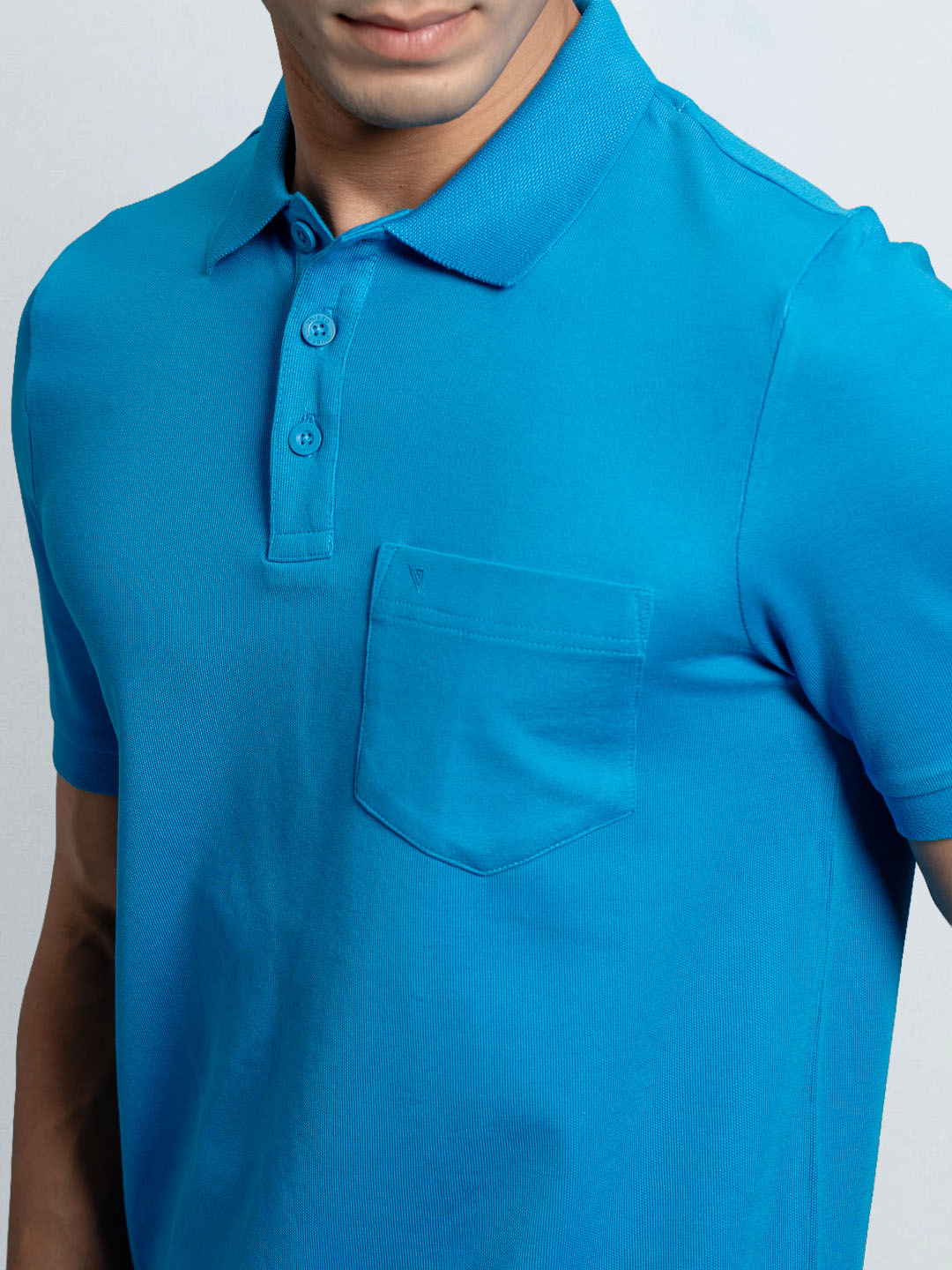 Men's Cotton Rich Pique Polo Blue