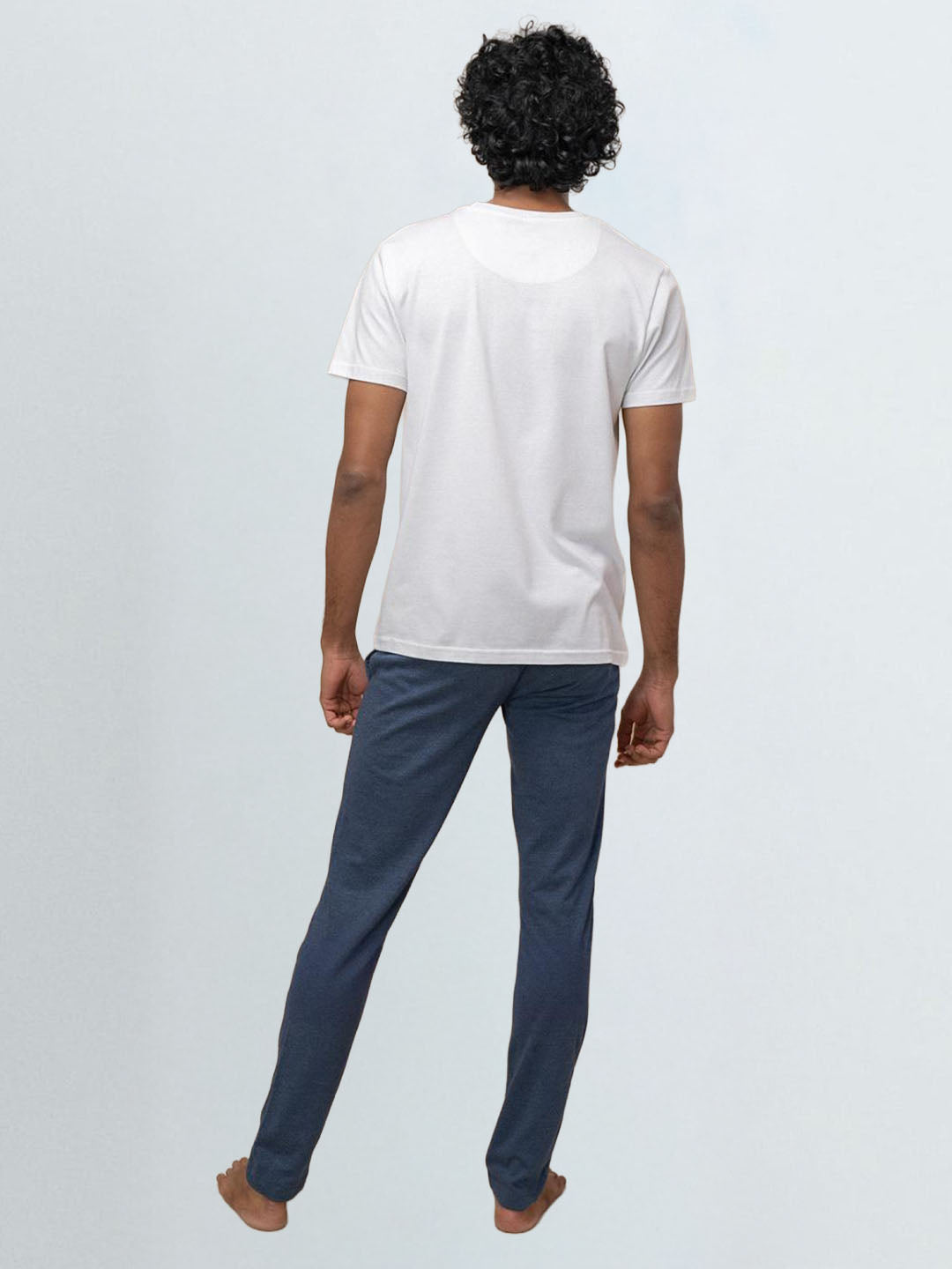 Men's 100% Cotton Crew Neck Mist White