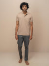 Men Extra Long Staple Cotton Smart Fit Apex Polo T-Shirt Desert Beige AX4
