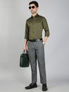 Men Stretch Cotton Shirt Olive Green FS32