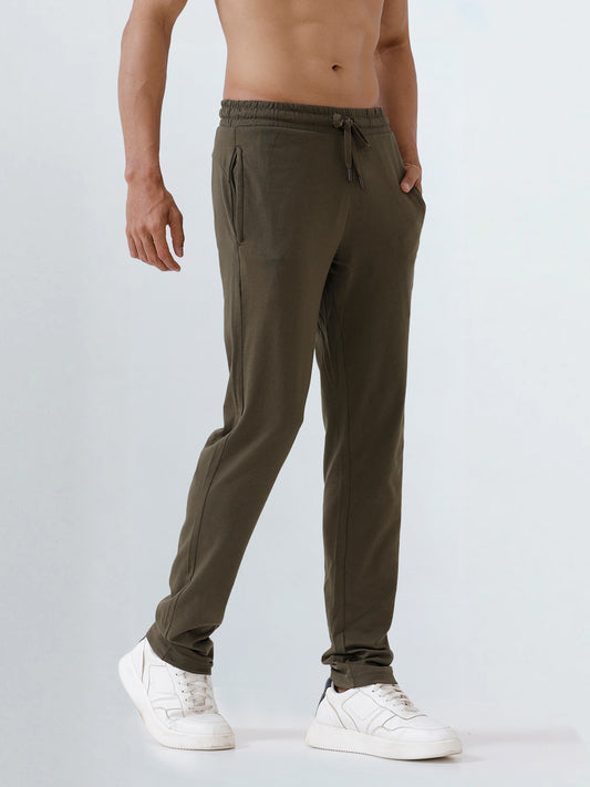 Men's Cotton Rich Regular Fit Track Olive Green