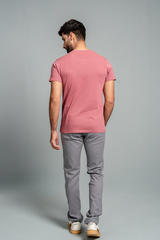 Men 100% Cotton Smart Fit Expert Tee Rouge ET23