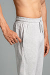 Combed Cotton Side Sew Panel Smart Fit Zipper Pocket Track Pant Grey Melange ETK3