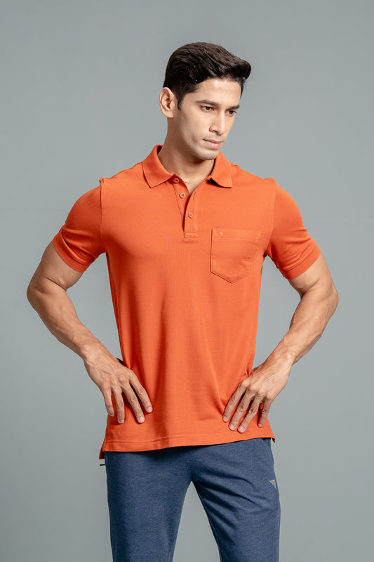 Men Expert Polo Tshirt with Pocket Orange EP23
