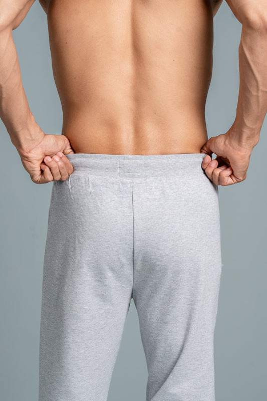 Men Combed Cotton Rich Jogger with Side Pockets Grey Melange JP1